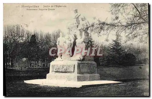 Ansichtskarte AK Montpellier Jardin de l'Esplanade Monument Auguste Comte