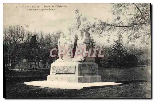 Cartes postales Montpellier Jardin de l'Esplanade Monument Auguste Comte