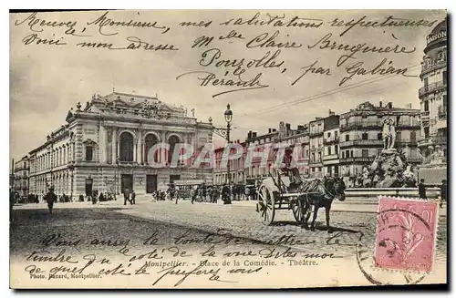 Cartes postales Montpellier Place de la Comedie Theatre