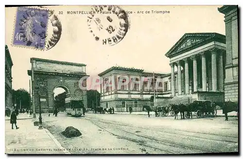 Cartes postales Montpellier Palas de Justice Arc de Triomphe