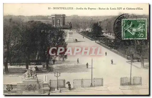 Ansichtskarte AK Montpellier Jardin du Peyrou Statue de Louis XIV et Chateau d'Eau