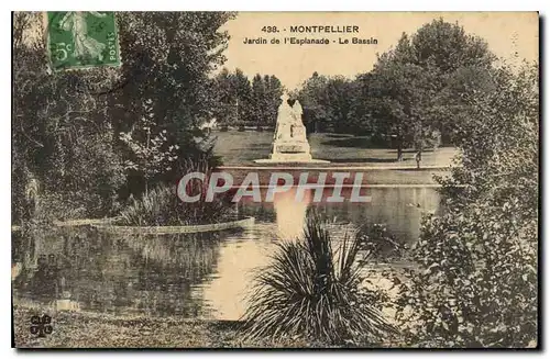 Cartes postales Montpellier Jardin de l'Esplanade Le Bassin