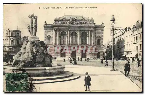 Cartes postales Montpellier Les trois Graces et la Comedie