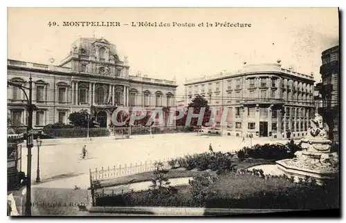 Cartes postales Montpellier L'Hotel des Postes et la Prefecture