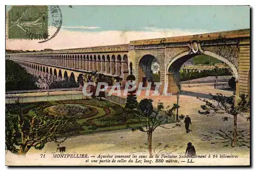 Cartes postales Montpellier Aqueduc amenant les eaux de la Fontaine Saint Clement a 14 kilometres et une partie