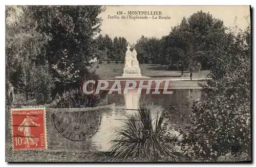 Cartes postales Montpellier Jardin de l'Esplanade Le Bassin