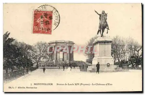 Cartes postales Montpellier Statue de Louis XIV Peyrou Le Chateau d'Eau