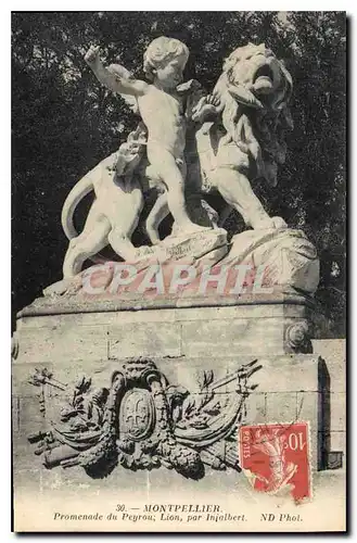 Cartes postales Montpellier Promenade du Peyrou Lion par Injalbert