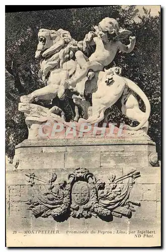 Cartes postales Montpellier Promenade du Peyrou Lion par Injelbert