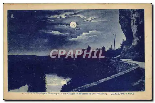 Cartes postales Le Cingle a Montfort en Sarladais Clair de Lune