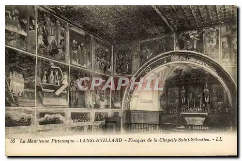 Cartes postales La Maurienne Pittoresque Lanslevillard Fresques de la Chapelle Saint Sebastien