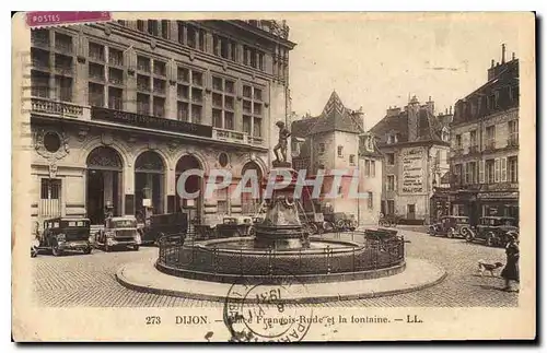 Cartes postales Dijon Place Francois Rude et la fontaine