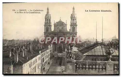 Cartes postales Nancy La Cathedrale et la Rue de la Constitution