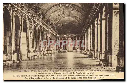 Cartes postales Versailles Palais de Versailles La Galerie des Glace (75 m de long sur 10 m 50 de large)