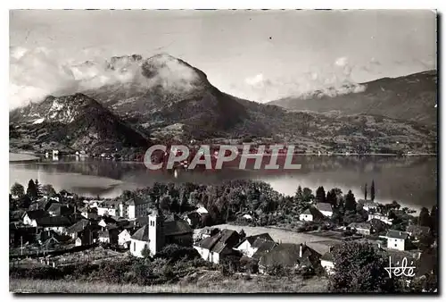 Cartes postales moderne Lac d'Annecy Tolloires au fond Duingt et le massif des Beauges