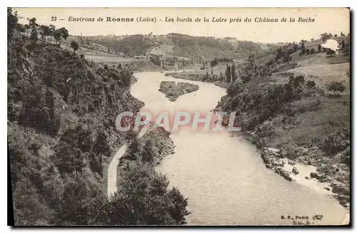 Cartes postales Environs de Roanne (Loire) Les bords de la Loire pres du Chateau de la Roche