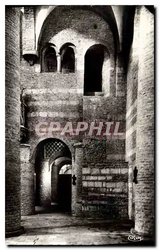 Cartes postales Saint Philbert de Tournus Collateral Nord Vue en bas sur le narthex et le support de l'ancien es