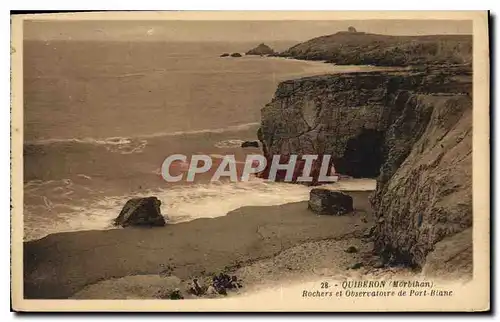 Cartes postales Quiberon (Morbihan) Rochers et Observatoire de Port Blanc