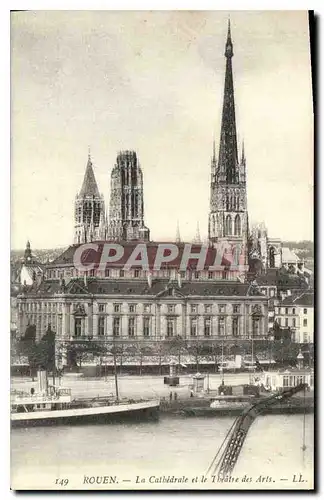 Cartes postales Rouen La Cathedrale et le Theatre des Arts