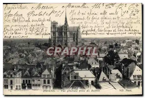 Cartes postales Amiens Vue generale prise du Beffroi