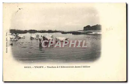 Cartes postales Vichy Vaches a l'Abreuvoir dans l'Allier B�ufs Vaches