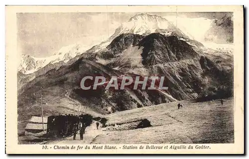 Ansichtskarte AK Chemin de fer du Mont Blanc Station de Bellevue et Aiguille du Gouter