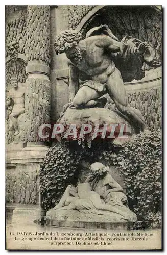 Cartes postales Paris Jardin du Luxembourg (Artistique) Fontaine de Medicis le groupe central de la Fontaine de