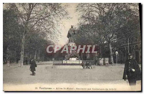 Ansichtskarte AK Toulouse Allees StMichel Monument aux Combattants