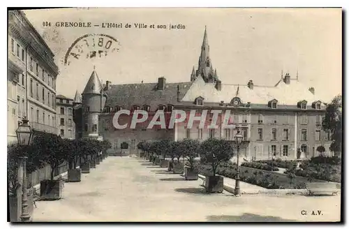 Ansichtskarte AK Grenoble L'Hotel de Ville et son jardin