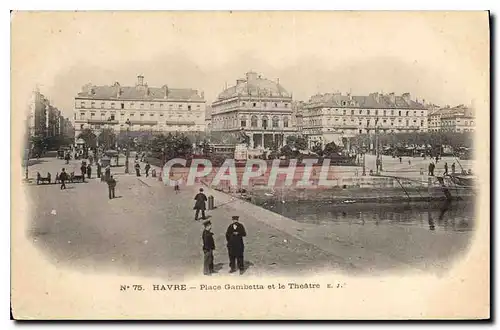 Cartes postales Havre Place Gambetta et le Theatre