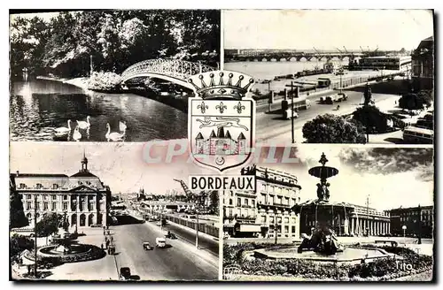 Ansichtskarte AK Bordeaux Jardin Public Place de la Bourse La Quais La Comedie