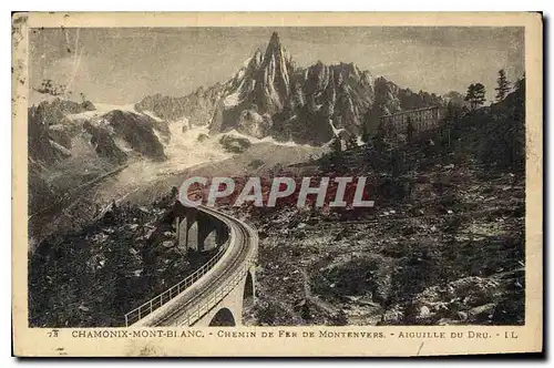 Cartes postales Chamonix Blanc Chemin de Fer de Montenvers Aiguille du Dru