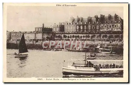 Cartes postales Saint Malo Les Remparts et la Cale de Dinard Cote d'Emeraude Bateaux Vedettes blanches