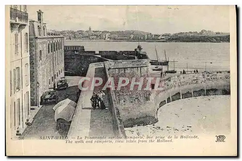 Ansichtskarte AK Saint Malo La Promenade sur les Remparts vue prise de la Hollande