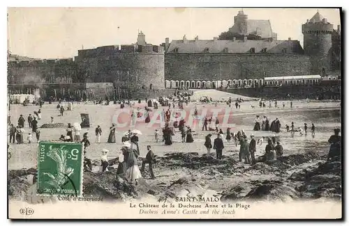 Ansichtskarte AK Saint Malo Le Chateau de la Duchesse Anne et la Plage