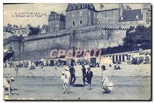 Ansichtskarte AK Saint Malo Le Croquet sur la Plage