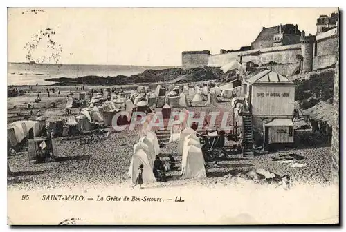 Ansichtskarte AK Saint Malo La Greve de Bon Secours