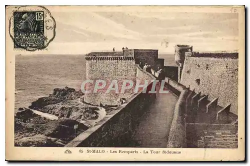 Ansichtskarte AK Saint Malo Les Remparts La Tour Bidouane