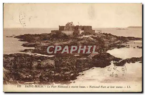 Cartes postales Saint Malo Le Fort National a maree basse