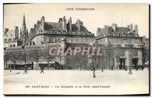 Ansichtskarte AK Saint Malo Les Remparts et la Porte Saint Vincent Cote d'Emaraude