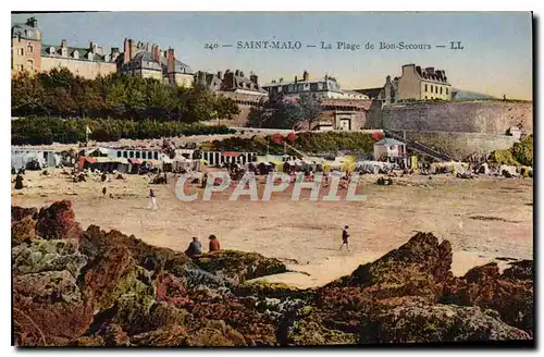 Ansichtskarte AK Saint Malo La Plage de Bon Secours