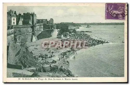 Ansichtskarte AK Saint Malo La Plage de Bon Secours a Maree haute