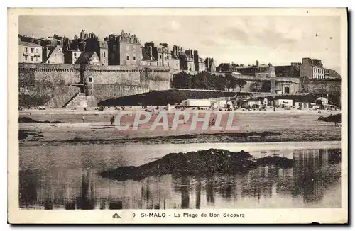 Ansichtskarte AK Saint Malo La PLage de Bon Secours