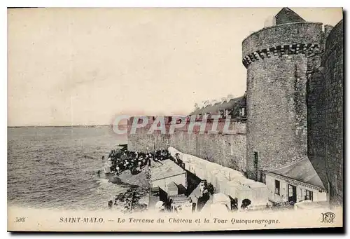 Ansichtskarte AK Saint Malo La Terrasse du Chateau et la Tour Quicquengrogne