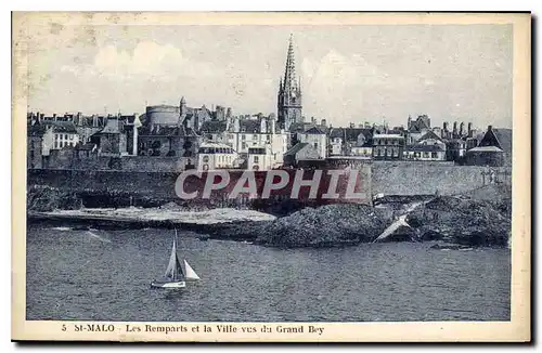 Cartes postales Saint Malo Les Remparts et la Ville vus du Grand Bey