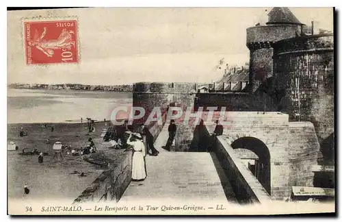 Ansichtskarte AK Saint Malo Les Remparts et la Tour Quic en Groigne