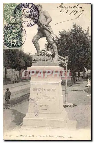 Ansichtskarte AK Saint Malo Statue de Robert Surcouf