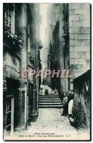 Cartes postales Saint Malo Cote d'Emeraude Rue des Petits Degres