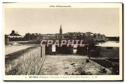 Cartes postales Saint Malo Cote Emeraude (Bretagne) Vue prise du Bastion Est du Fort National