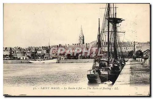 Cartes postales Saint Malo Le Bassin a flot Bateaux